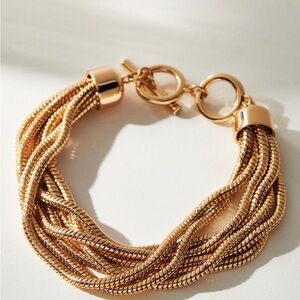 Anthropologie Gold Multi Chain Bracelet